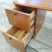 Medium Maple Executive Desk w/ Bow Front Extension w/ Credenza